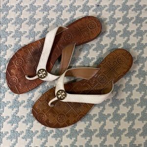 Tory Burch cream flip-flop